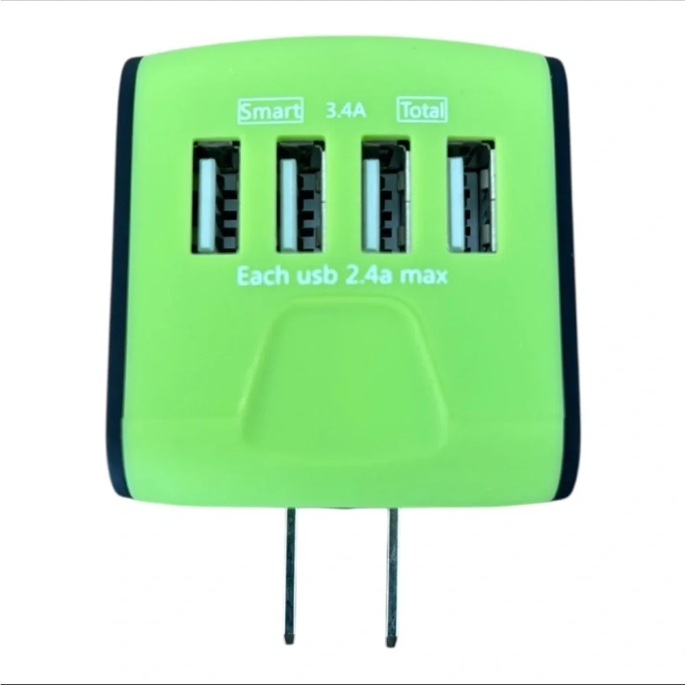 Worldwide Universal Green & Black All-in-One Travel Adapter